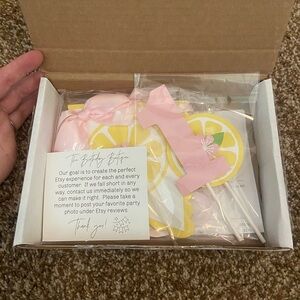 Pink and Yellow Lemon Themed 1st Birthday Party Supplies
